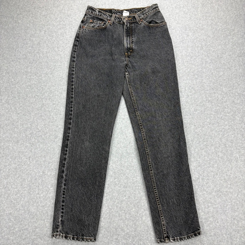 Vtg Levis Jeans Womens 752 11 Black Acid Wash Mom Jean Made USA 100% Cotton